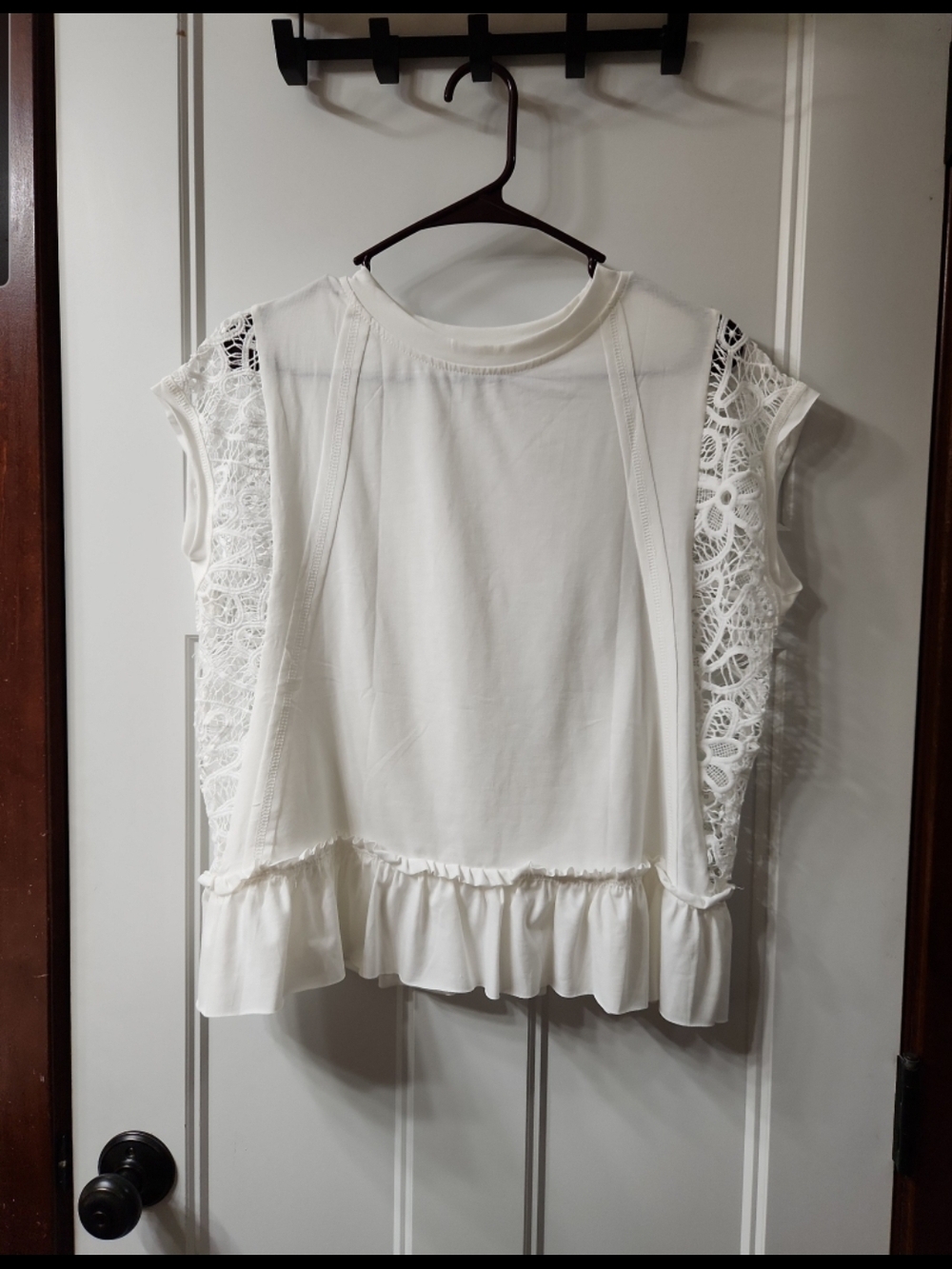 New Crotchet Sleeve Top - M